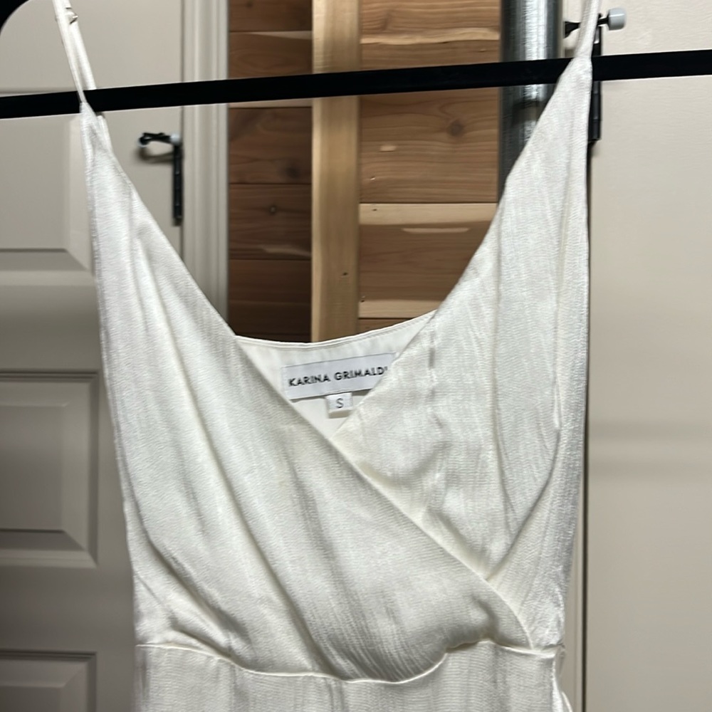 Karina Grimaldi white silk dress
